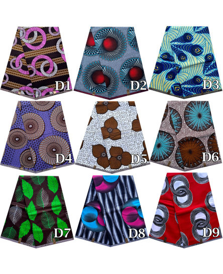African Cotton Print Fabric Ankara Wax Sewing & Crafting Material - 6 Yards